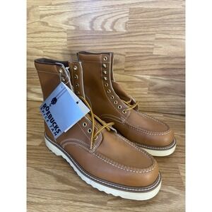 Sears Roebuck Moc Toe Work Boots Brown Leather Wedge Sole Men's 11 D 1186522 New